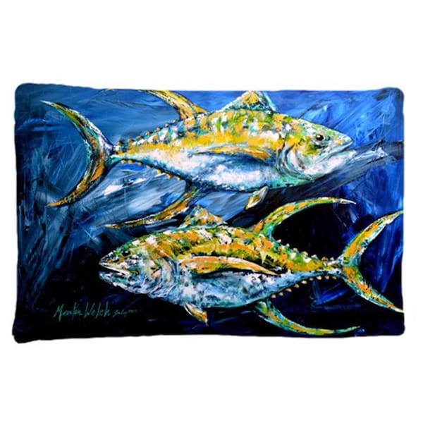 Carolines Treasures Carolines Treasures MW1125PILLOWCASE 20.5 W x 30 in. Fish - Tuna Tuna Blue Moisture Wicking Fabric Standard Pillowcase MW1125PILLOWCASE - main